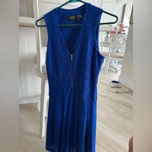 NWOT: Guess Royal Blue Textured Midi Dress Women’s Size 2 Free Shipping